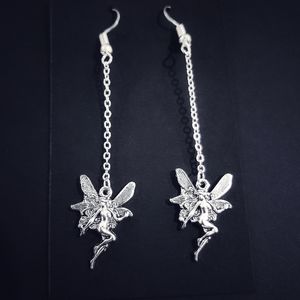 Silver Fairy Chain Drop Earrings